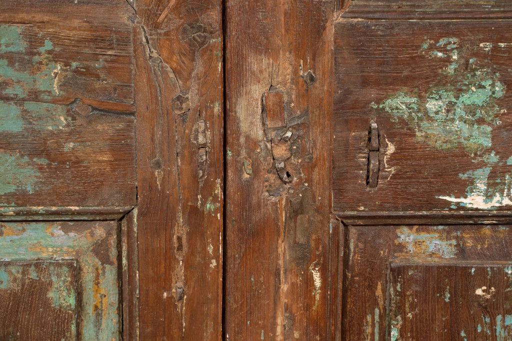 Biscottini Porta in legno massello e ferro da interno o da esterno vecchia e antica medievale