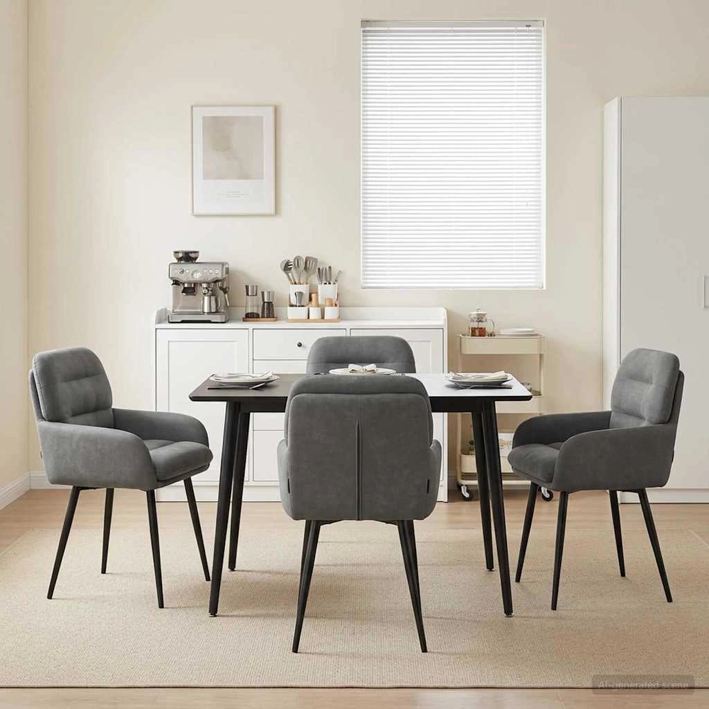 Sedie da pranzo 4 pz Velluto Grigio Scuro 59 x 59,5 x 90 cm 3428238