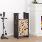 Rastrelliera per Legna da Ardere Nera 40x30x80 cm 864219
