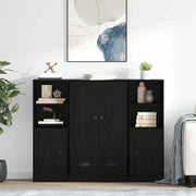 Credenza con cassetto 3 pcs Rovere Nero Legno multistrato 3402676