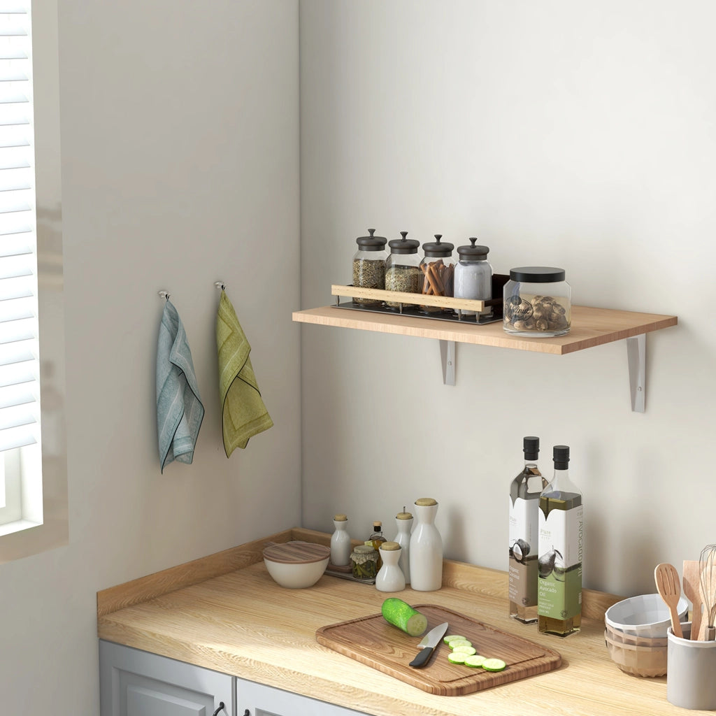 Tavolo Pieghevole a Parete Legno ¨C zephmum ¨C Naturale 60x40x20 cm