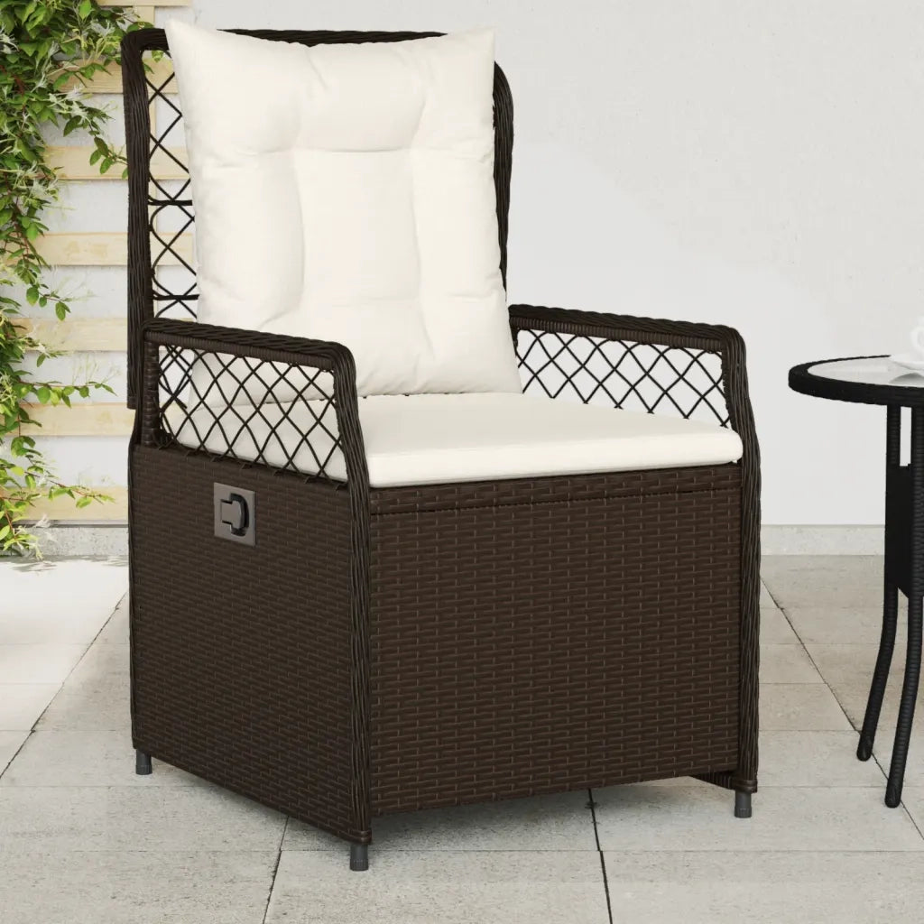 Sedie da Giardino Reclinabili 2 pz | Sedie da Esterno Marrone in Polyrattan