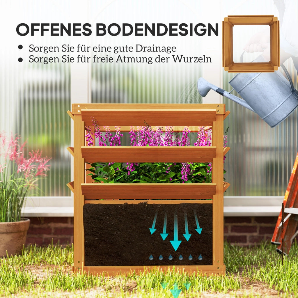 Fioriera da Giardino con Griglia ¨C zephmum ¨C Karamellbraun Legno 65x65x60 cm