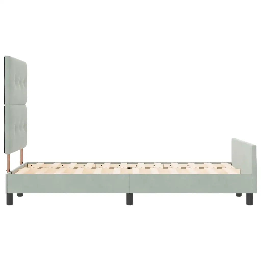 Letto a molle con testiera Grigio chiaro 120 x 200 cm Velluto 3344933