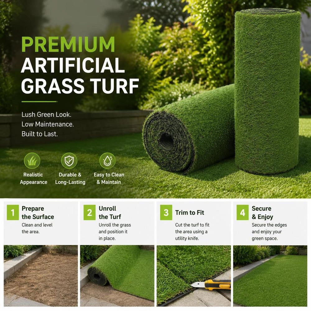 Artificial Turf 1x8 M / 20 Mm Green
