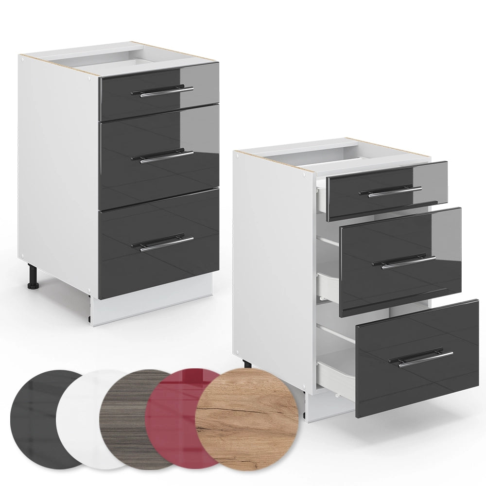 Vicco Mobili da cucina  Antracite lucido 50 cm senza piano di lavoro