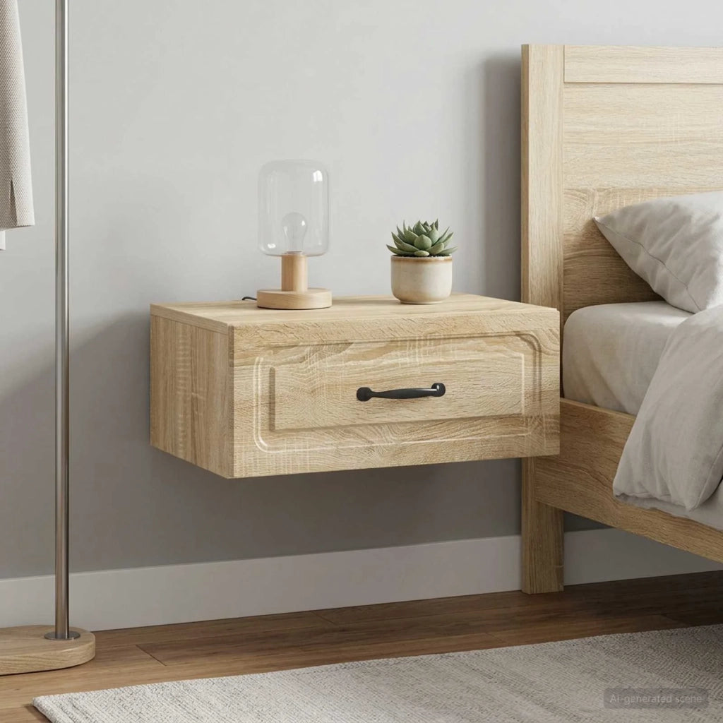 Mobiletto da notte a muro 2 pcs Rovere Sonoma 49 x 34,5 x 20 cm 899300