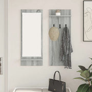 Appendiabiti a muro con specchio Grigio Sonoma 70 x 10 x 90 cm 874528