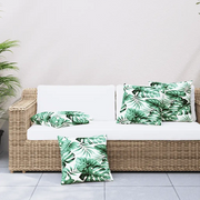 Cuscini per Divano 4 pz-Set di 4 Cuscini per Sofa Motivo a Foglie 60x60 cm in Tessuto