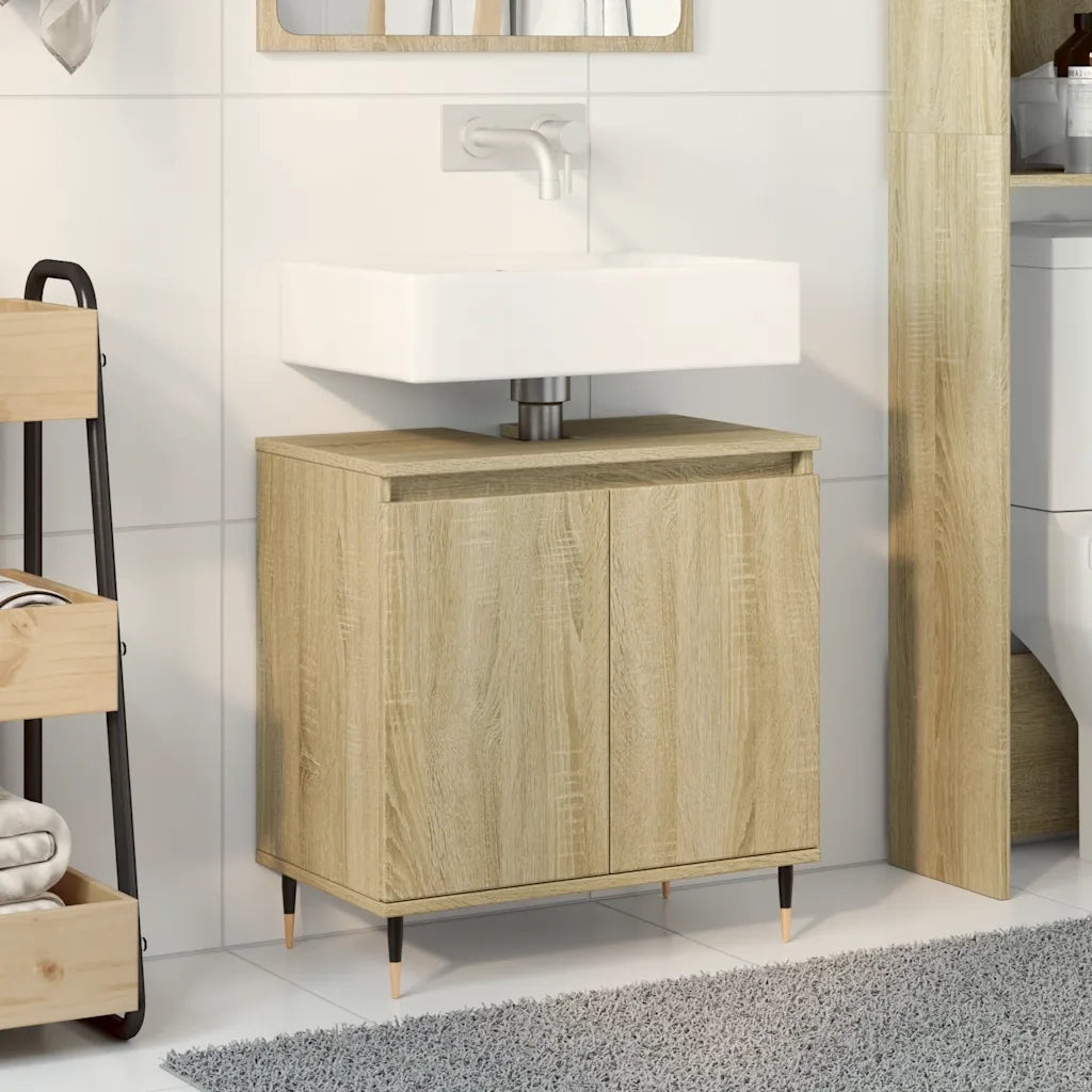 Mobile da Bagno | Armadio da bagno Rovere Sonoma 58x33x60 cm in Legno Multistrato