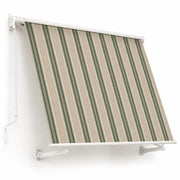 Tenda Da Sole Manuale Con Manovella Tessuto In Poliestere 280G E Struttura In Alluminio Per Ombreggiare Balcone Terrazza Veranda 295x250x50 Cm Beige E Verde
