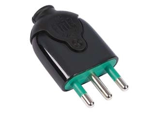 SPINA DRITTA 2 POLI + TERRA 16A NERA- - nera 80021 - 5 pezzi FANTON