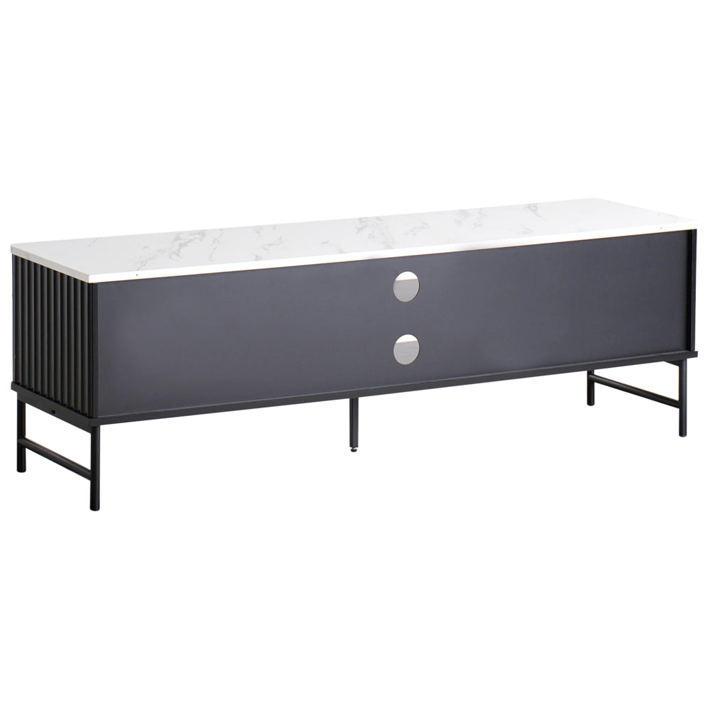 Mobile TV in MDF nero effetto marmo moderno 140 x 40 cm stile moderno contemporaneo
