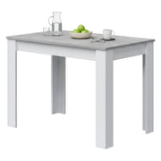 Tavolo fisso Anat, Tavolo per sala pranzo, Tavolo consolle moderno per salotto o cucina, cm 109x67x78, Bianco e Cemento