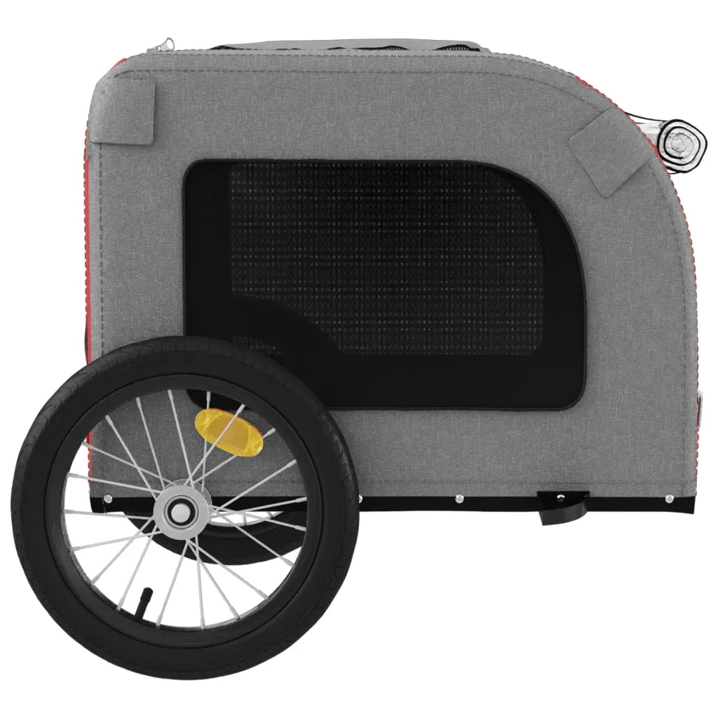 Rimorchio da Bici per Animali Rosso e Grigio Oxford e Ferro CFW7334353
