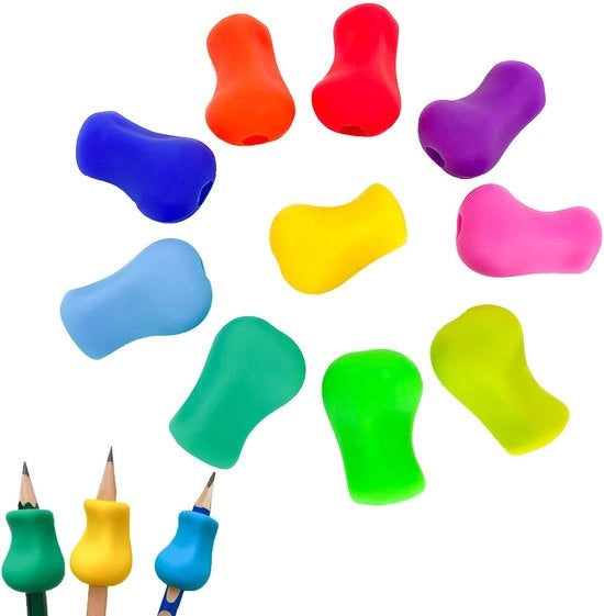 Aiuto per la scrittura ergonomico 10 pezzi - Strumento per la scrittura ergonomico - Accessori per la scrittura - Strumento di presa - Correttore di posizione di scrittura - Adatto per bambini