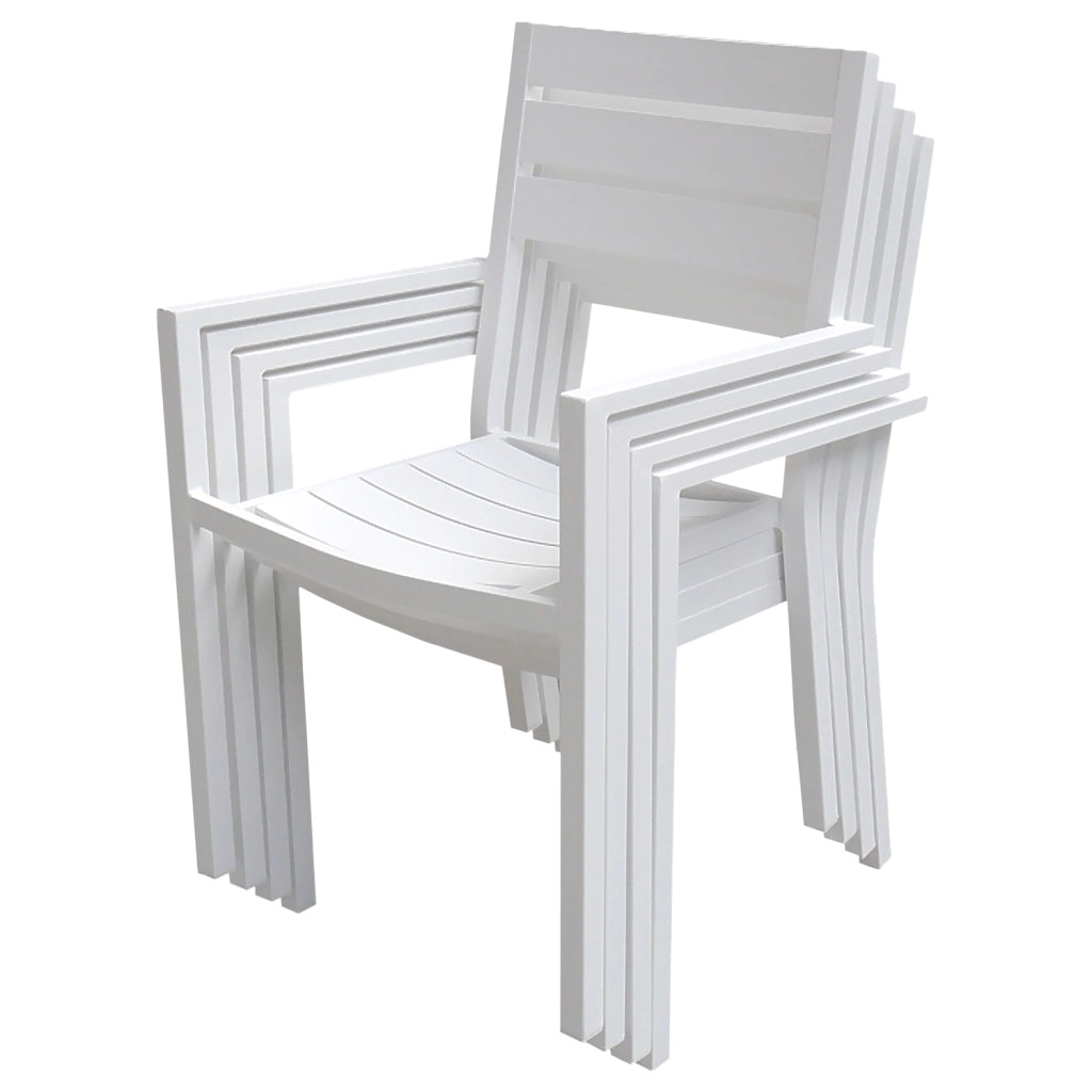 Set di mobili da giardino allungabili VENEZIA 132/264 in alluminio bianco - 10 posti a sedere