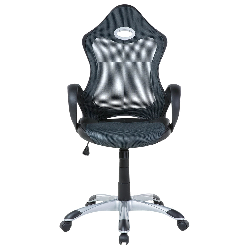 Sedia da ufficio Girevole in tessuto a rete grigio e verde Meccanismo di inclinazione del sedile regolabile in altezza Schienale ergonomico