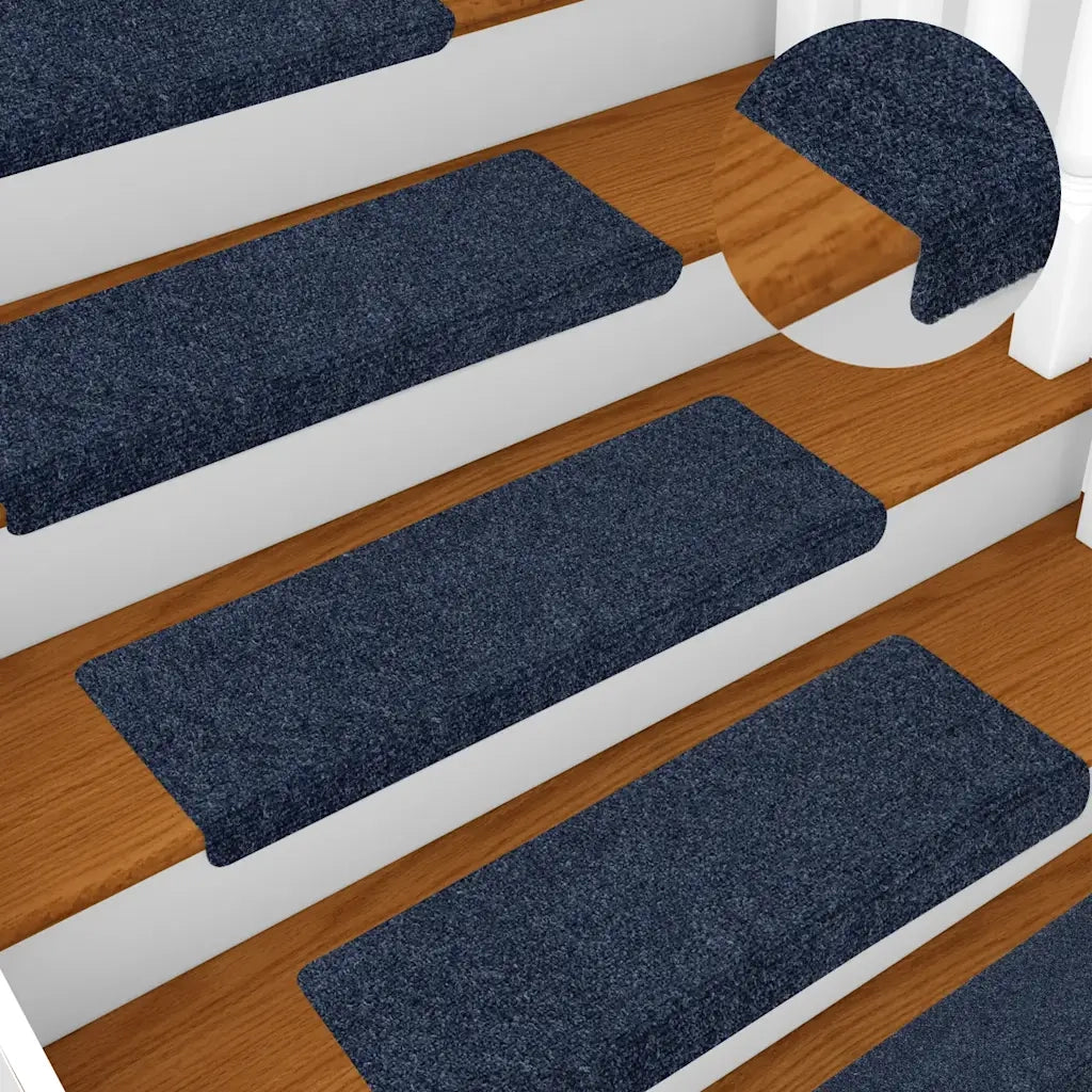 Tappetini per scale autoadesivi 5 pz 65x21x4 cm Antracite Bordo rettangolare 149732