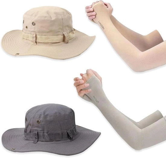 Cappello da sole per uomini con protezione UV per spiaggia e safari, cinturino di regolazione della mandibola