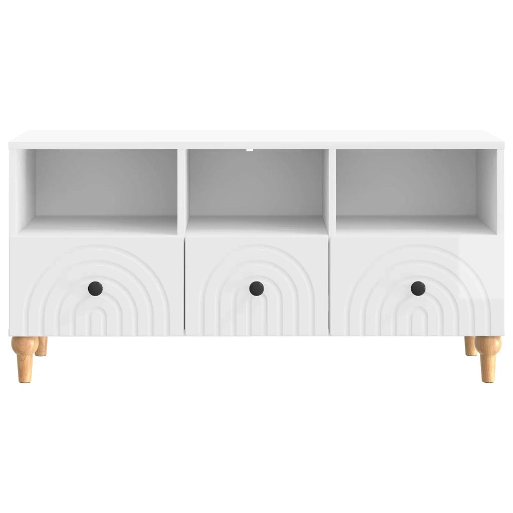 Mobile TV 102 x 34,5 x 50 cm Bianco Lucido Legno ingegnerizzato 894219