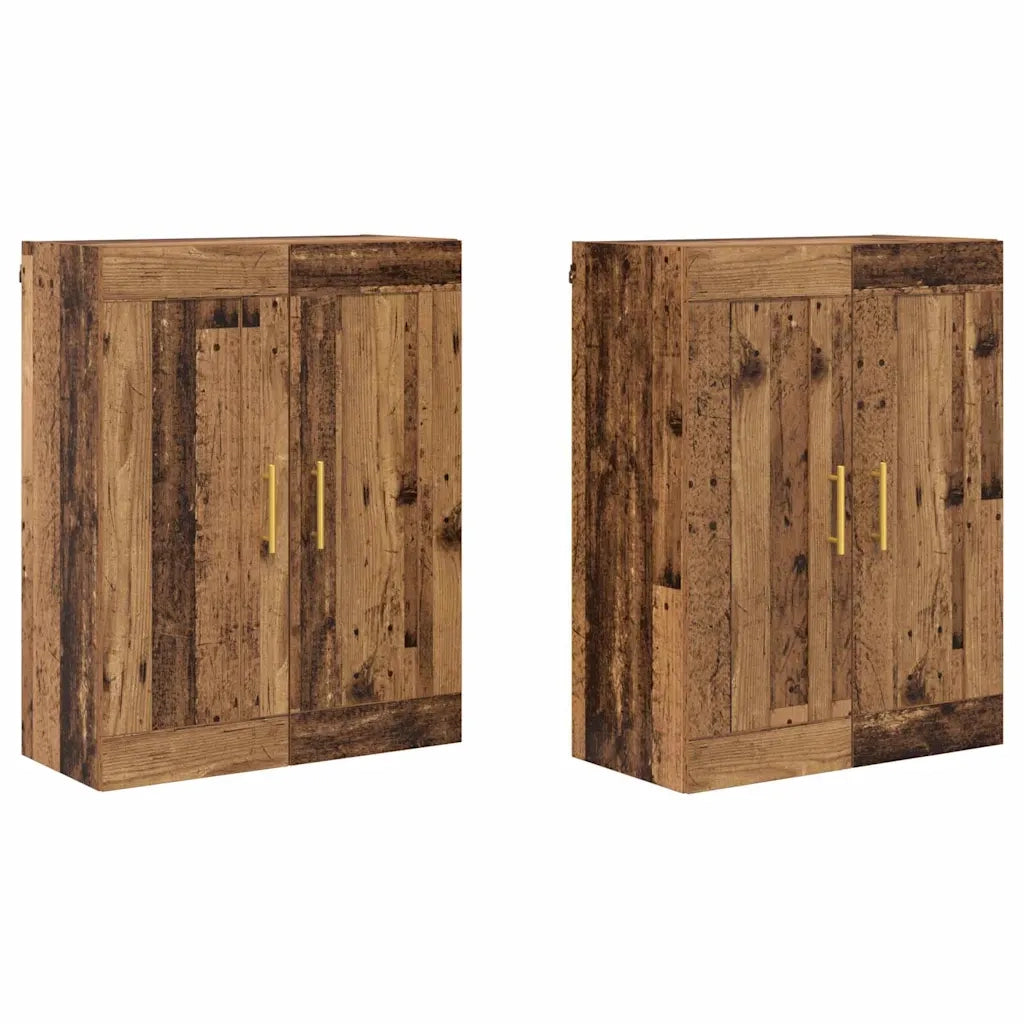 Mobile a muro 2 pcs Legno vecchio 69,5 x 34 x 90 cm 3415561