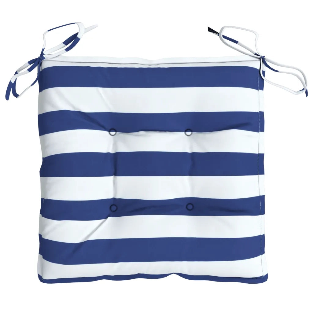 Cuscini per Sedia 6 pz | Cuscini per sedie Bianco e Blu 50x50x7 cm Tessuto Oxford