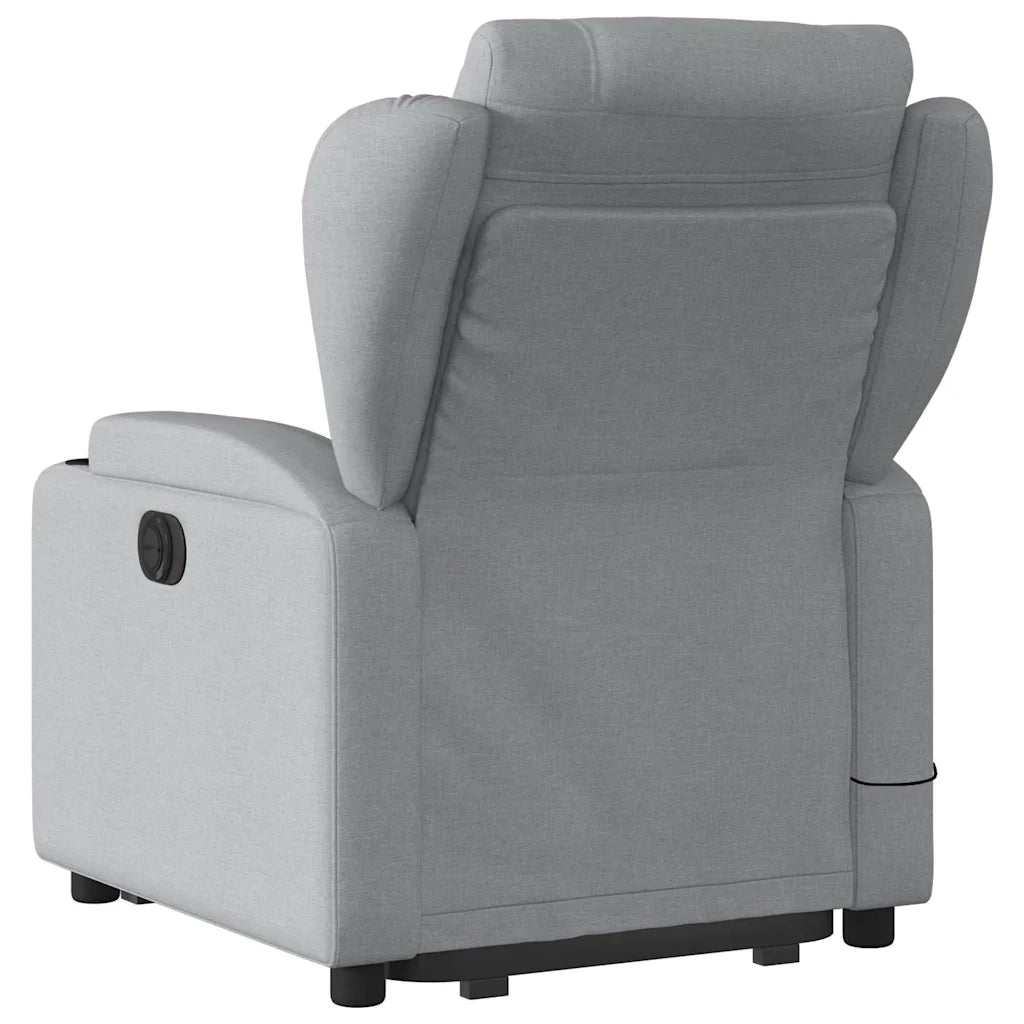 Poltrona Alzapersona Massaggi Reclinabile Grigio Chiaro Tessuto 3204494