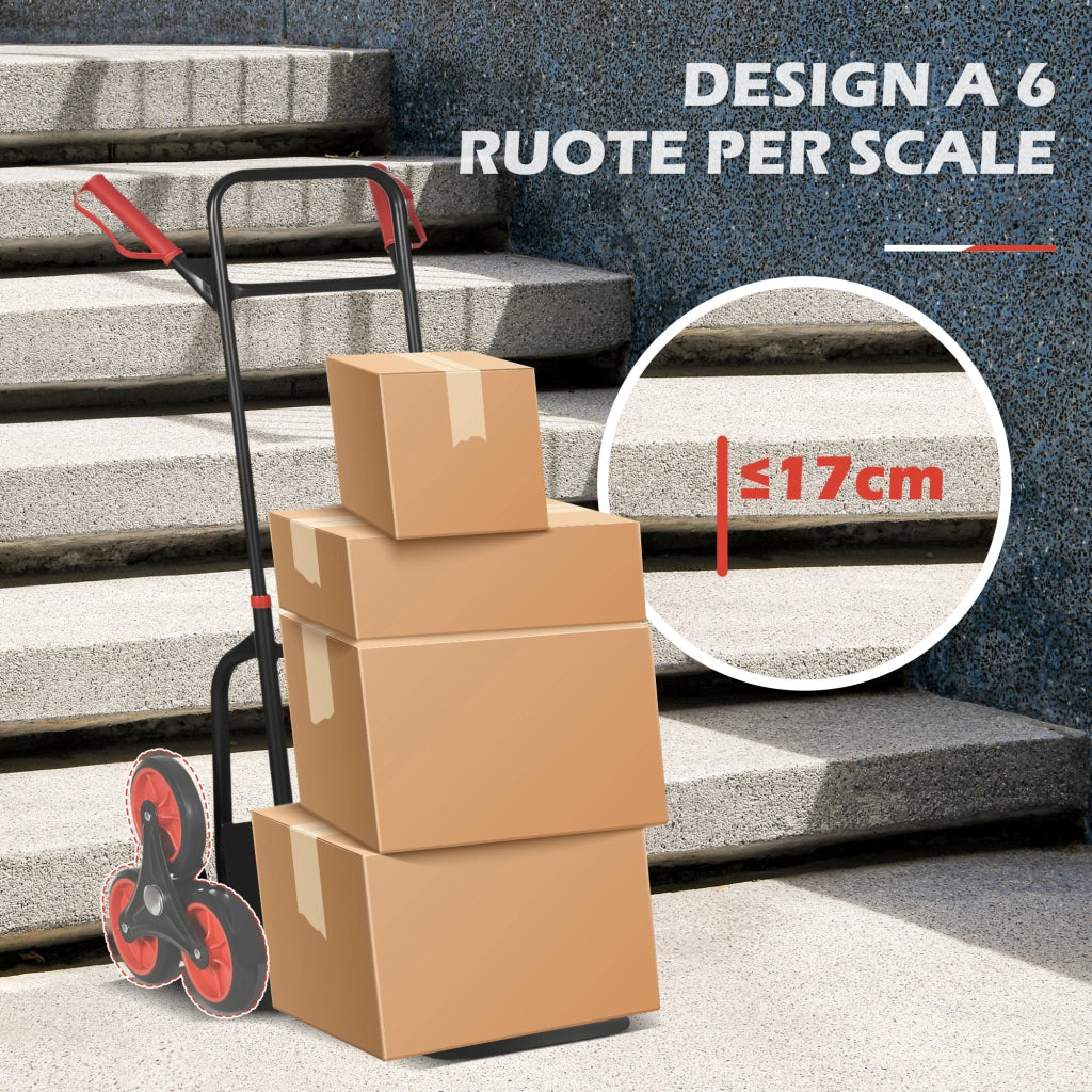 Carrello Portapacchi Pieghevole ¨C zephmum ¨C Rosso e Nero, Metallo, 44x38x106.5 cm