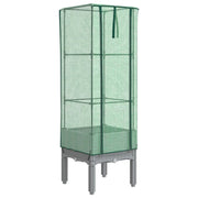 Vaso per fioriera rialzata per piante fiori terrazza da giardino rialzata con rivestimento in simil rattan 40 x 40 x 140 cm grigio chiaro 02_0038781