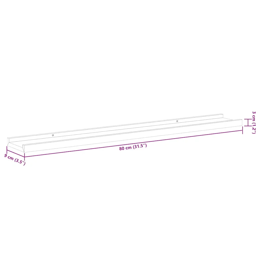 Mensole da Parete 2 pz Grigio Cemento 80x9x3 cm 326701