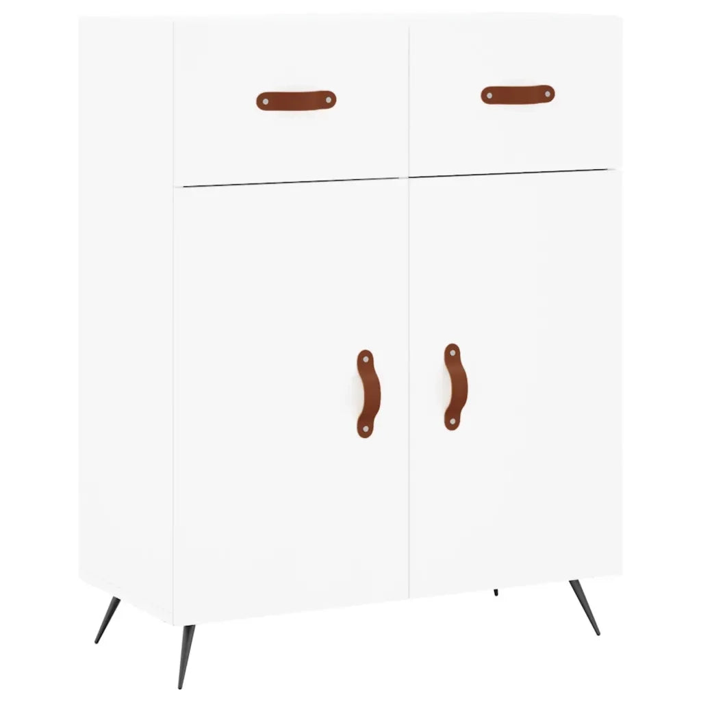 Credenza-Buffet-Armadio da cucina Bianca 69,5x34x180 cm in Legno Multistrato 900658