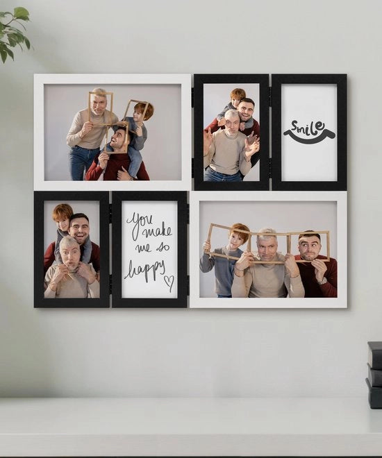 Set di 6 Fotolijst Collage Bianco - 13x18 Fotolijst - 8x13 Fotolijst - Galerielijste di Alta Qualità - Design Moderno - Collage Lijst