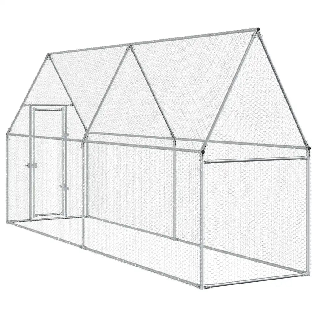 Gabbia per Polli Argento 400x100x190 cm in Acciaio Zincato CFW3624011