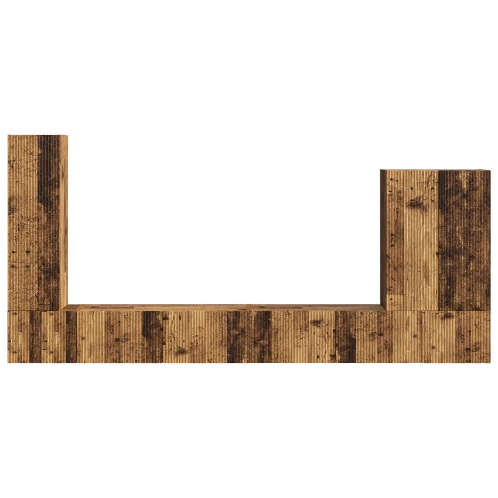 Set di Mobiletto da TV a Parete 6 pcs Legno vecchio 3408959