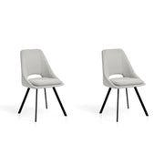 Set 2 sedie da pranzo Hispanohogar ferro e tessuto beige 85×48×57 cm