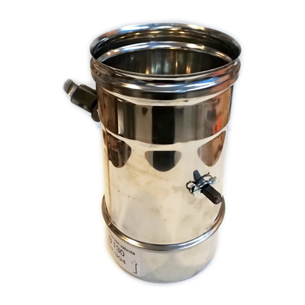 Manicotto mf inox air aisi 304 da 120mm con valvola manuale e chiusura quasi totale