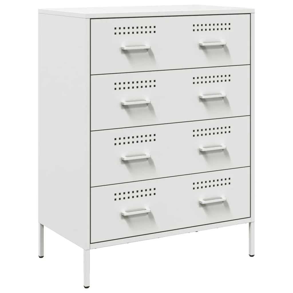 Buffet credenza cassettiera armadio mobile contenitore organizer per cucina soggiorno salotto 68 x 39 x 89 cm acciaio bianco 02_0030394