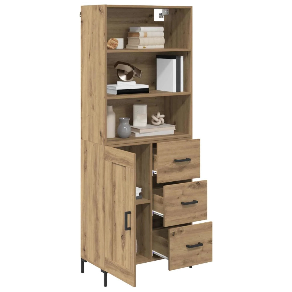 Credenza | Madia | Buffet da pranzo | Armadio da pranzo con cassetto Rovere artigianale 69,5 x 34 x 180 cm