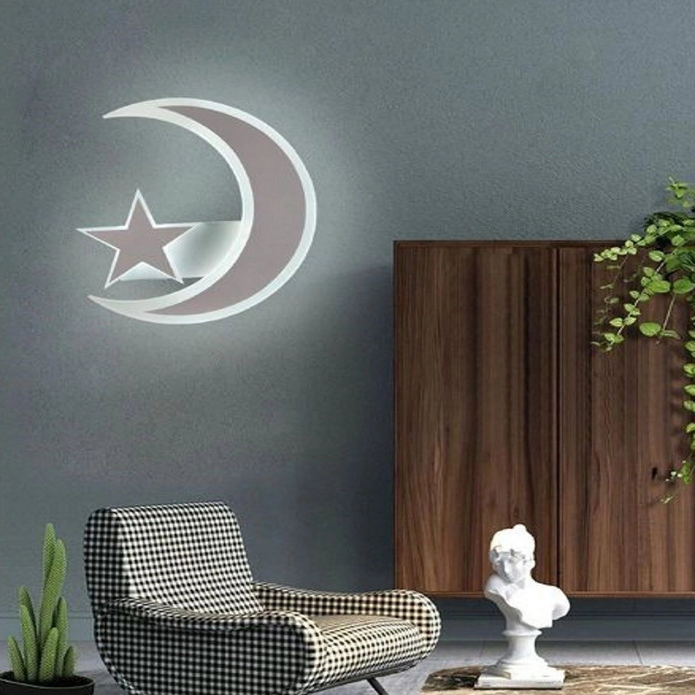Trade Shop - Applique Lampada Stella E Luna A Led Moderna 11w Tre Colorazione Di Luce E47-3c -