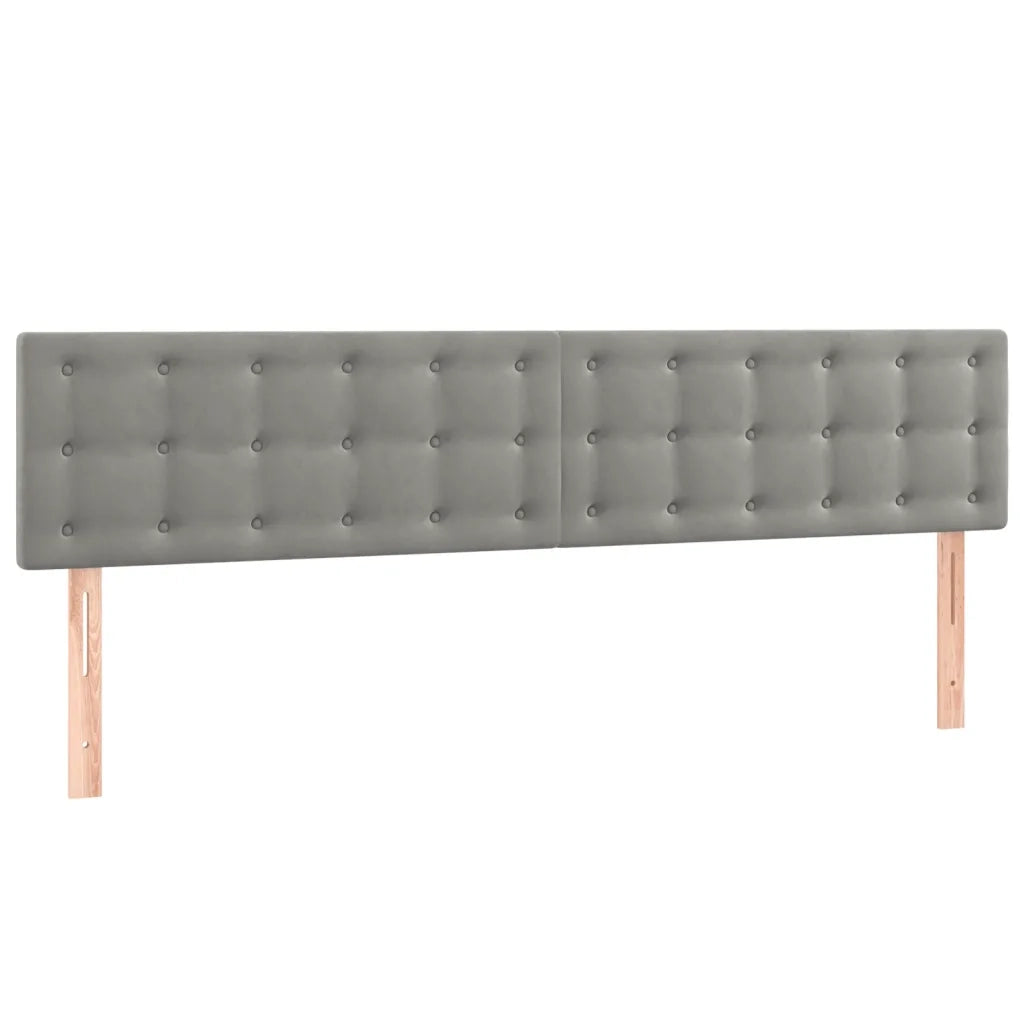 Letto a Molle Materasso e LED Grigio Chiaro 160x200 cm Velluto cod mxl 63896