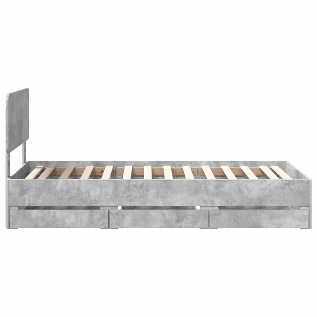 Struttura del letto con cassetto Grigio Cemento 90 x 190 cm 3412230