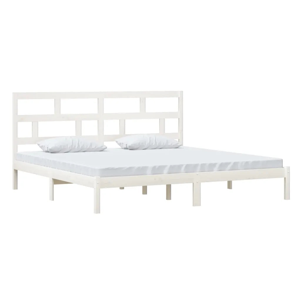 Giroletto-Struttura Letto Bianco in Legno Massello di Pino 200x200 cm 428075
