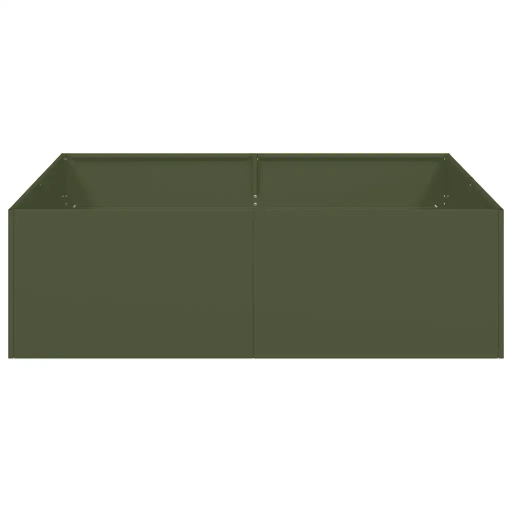 Fioriera Verde Oliva 100x100x30 cm in Acciaio 860811