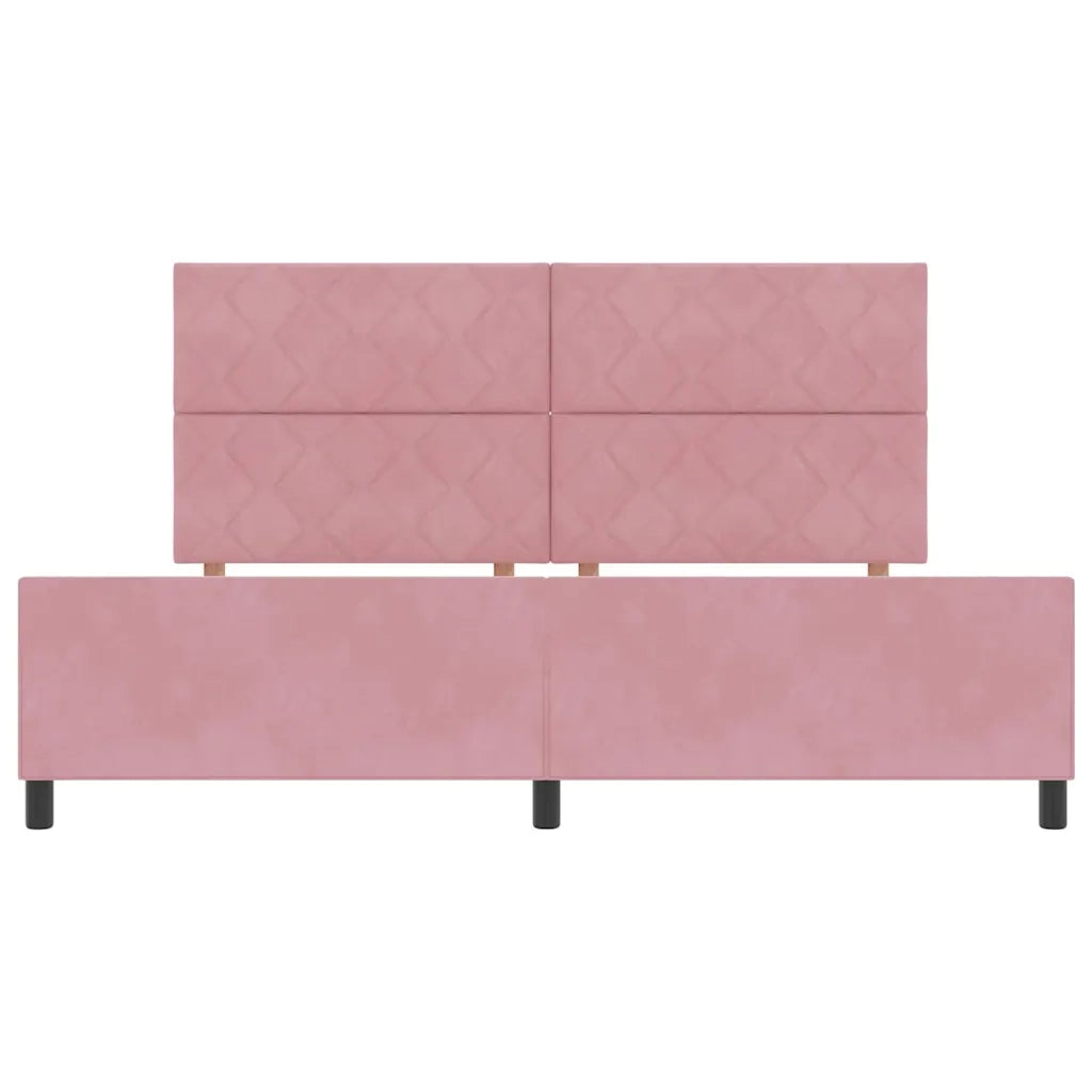Letto a molle con testiera Rosa 200 x 200 cm Velluto 3345034