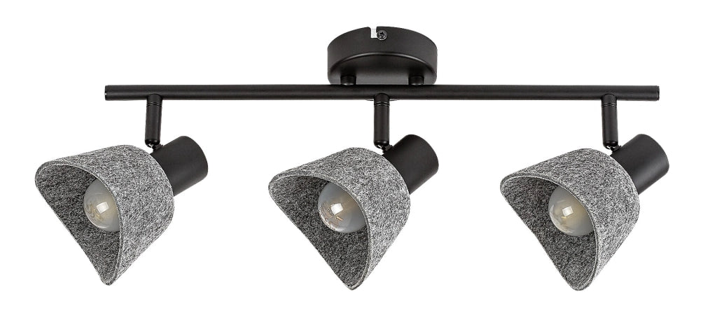 Plafoniera Rabalux Farelia 3xE14 feltro grigio nero