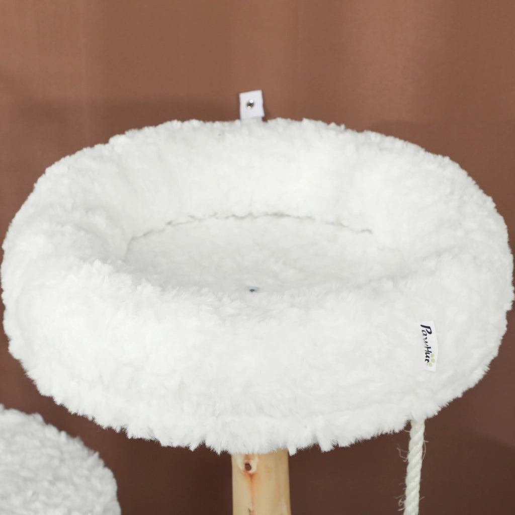 Albero tiragraffi per gatti con letto ¨C zephmum ¨C 58x40x85 cm bianco
