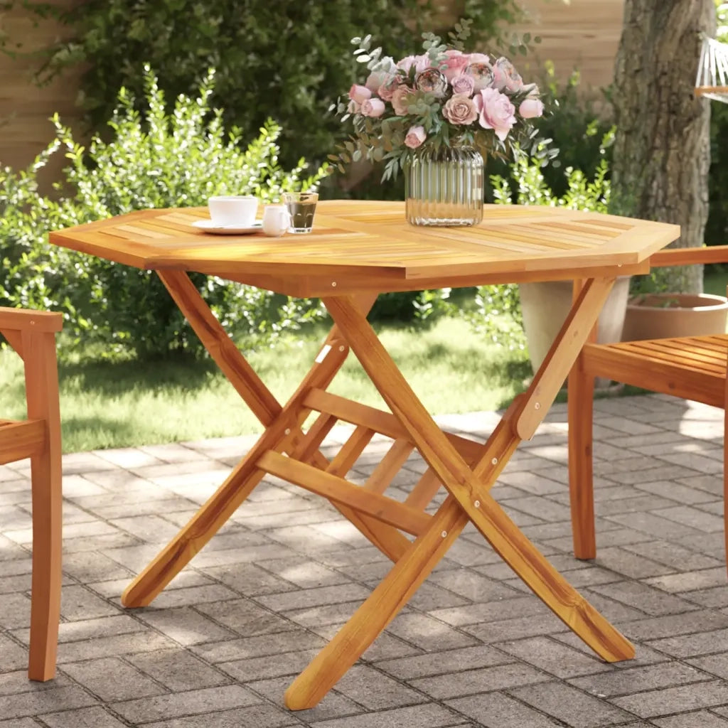 Tavolo da Giardino Pieghevole Ã˜110x75cm Legno Massello d'Acacia