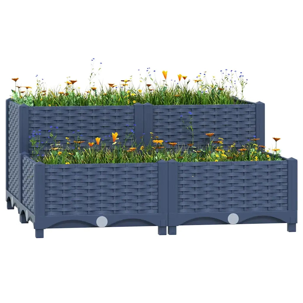 Fioriera Rialzata-Vaso da Esterno-Fioriera Elevata 80x80x38 cm in Polipropilene 150012