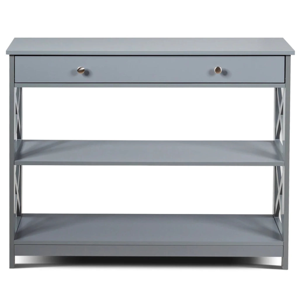 Tavolo consolle per ingresso 99,8 x 29,8 x 80,2 cm ampio spazio di archiviazione design moderno in MDF grigio 20_0013976